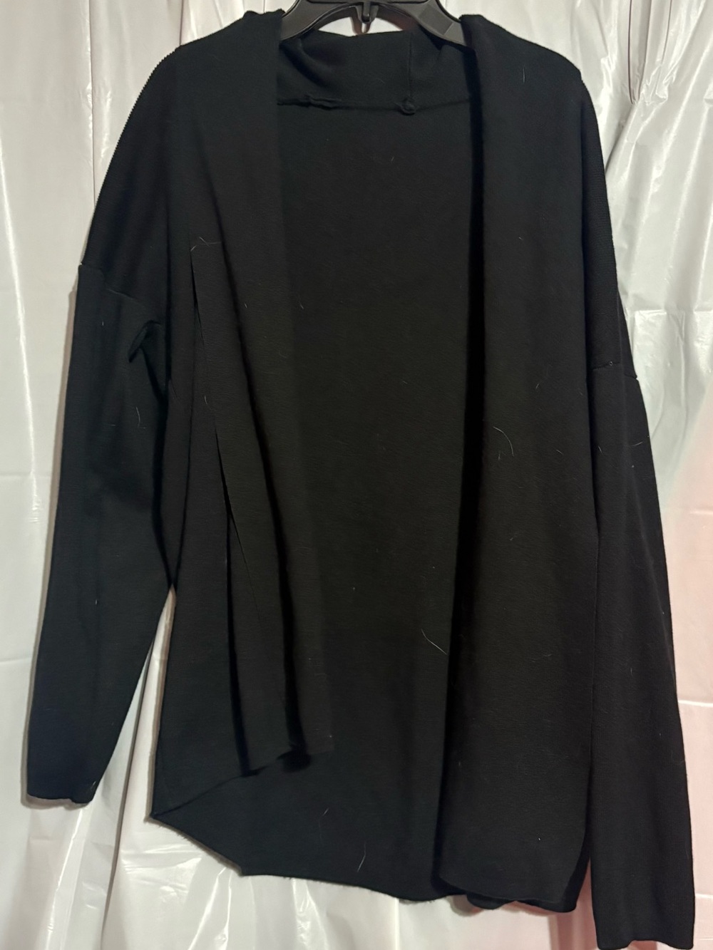 Women's Black Open-Front Sweater Cardigan